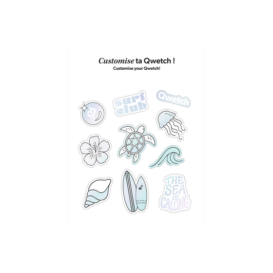 Planche de stickers Édition limitée - Coquillages Pastel Bleu