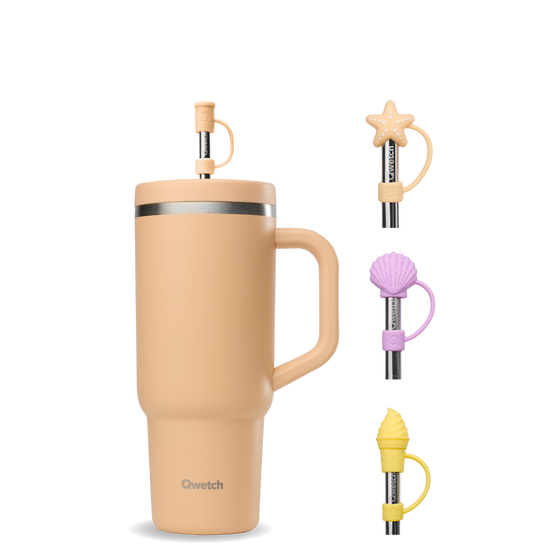 Kit Embouts paille Été - Travel Cup Abricot